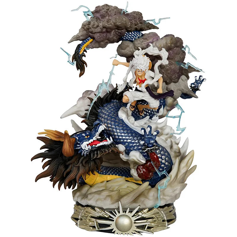 24cm One Piece Luffy Vs Kaidou Figures Luffy Gear 5 Statue Nika Luffy Figurine Gk Figurine Model Doll Ornament Toys Gifts