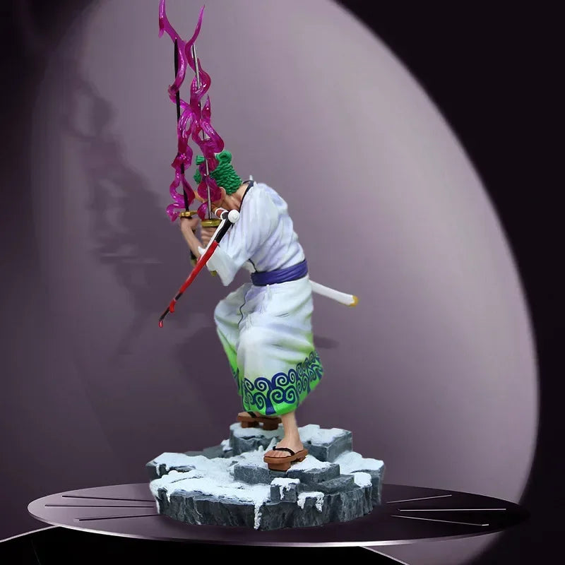 31cm One Piece Purgatory Ghost Slash Roronoa Zoro Anime Figure Santoryu Model Statue Desktop Decoration Toy Gifts Collectible