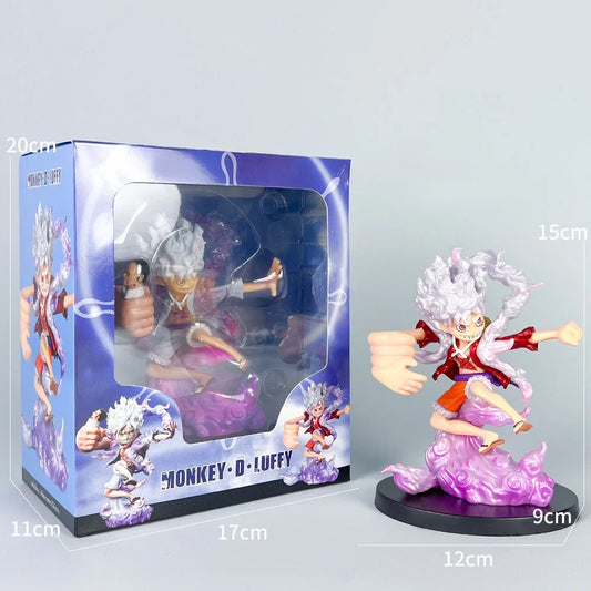 15cm One Piece Anime Figures Nika Luffy Gear 5th Action Figure Gear 5 Sun God Pvc Figurine Statue Model Decoration Doll Toys