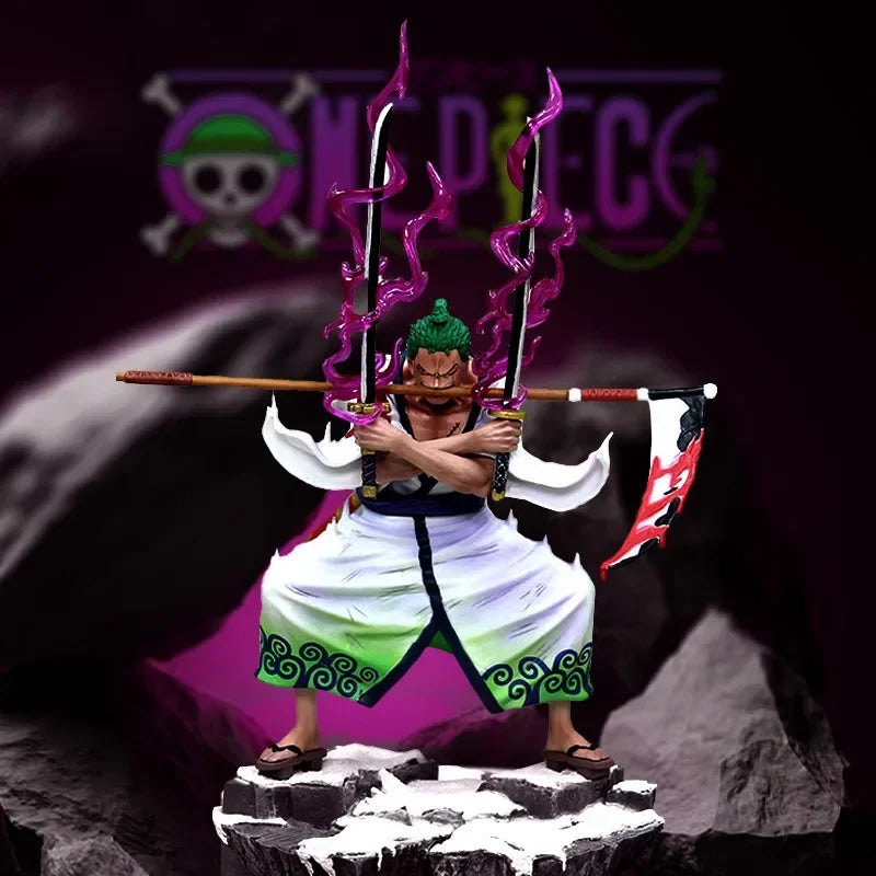31cm One Piece Purgatory Ghost Slash Roronoa Zoro Anime Figure Santoryu Model Statue Desktop Decoration Toy Gifts Collectible
